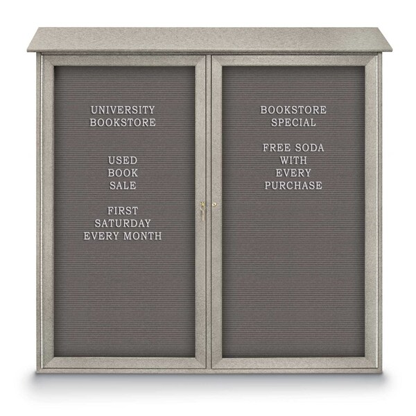 Indoor Enclosed Combo Board, 48"x36", Satin Frame/Black Porcelain & Surf
